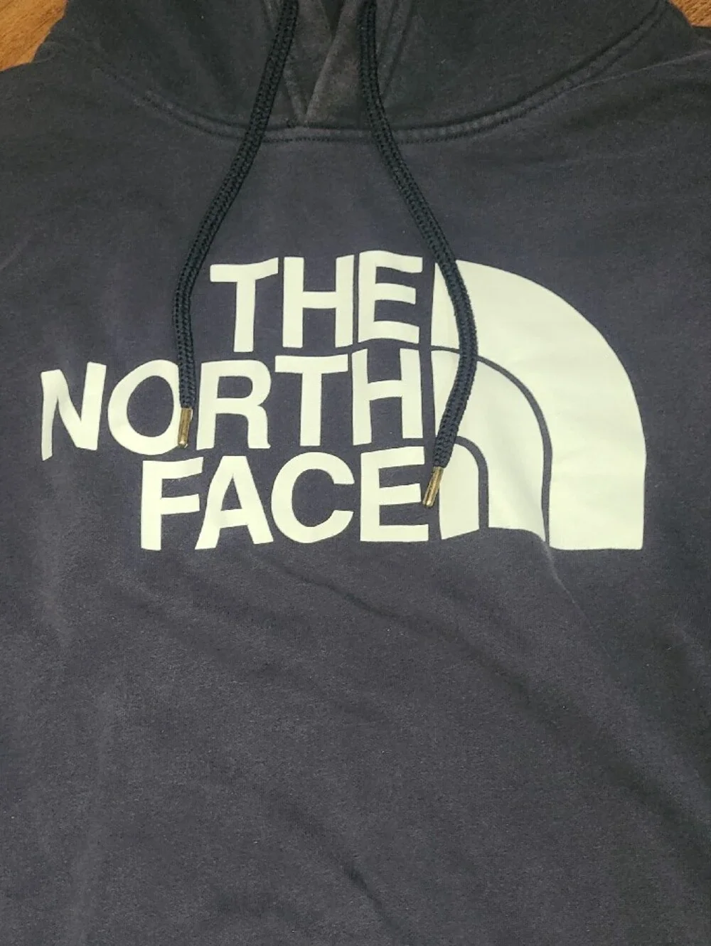 The North Face Navy Pullover Hoodie with White Logo Mens Size